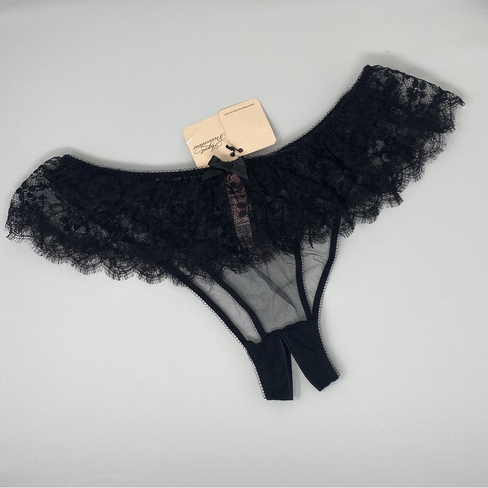 Agent Provocateur Greta Black Ouvert Brief AP4 Large NWT